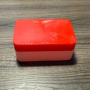 Red and White Soap Storage Box